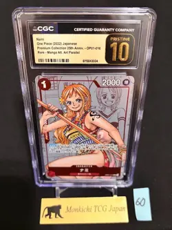 CGC PRISTINE 10 Nami OP01-016 Rare Manga Parallel One Piece 2022 JP - Image 1