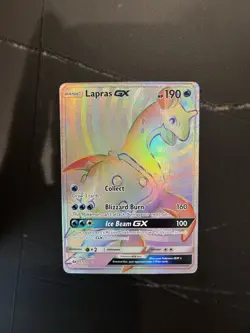 Pokemon TCG Lapras GX 151/149 Sun & Moon Base Set Rainbow Secret Rare Card - Image 1