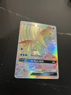 Pokemon TCG Lapras GX 151/149 Sun & Moon Base Set Rainbow Secret Rare Card - Image 3