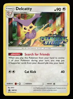 Delcatty SM132 Holo Stamped Celestial Storm Promo Pokemon Card - Image 1