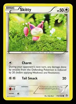 Skitty 113/160 Common XY Primal Clash Pokemon Card - Image 1