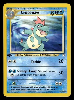 Croconaw 32/111 1st Edition Neo Genesis Set Pokemon Card - Image 1