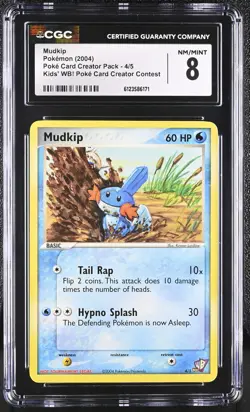 CGC 8 Mudkip 2004 Kids' WB! Poke Card Creator Contest 4/5 Pokemon Card - Image 1