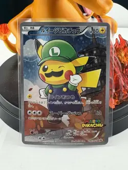 Pokemon TCG Pikachu Luigi 296/XY-P Promo Lightly Played - Image 1
