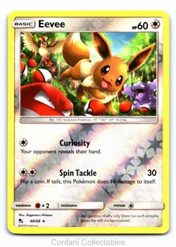 Eevee 48/68 - Hidden Fates - Reverse Holo Pokemon Card - Near Mint - Image 1