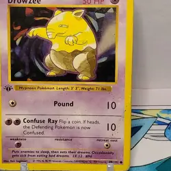 Pokemon Drowzee 049/102 Base Set Shadowless 1st Edition (HEAVY PLAYED) (DAMAGE) - Image 2