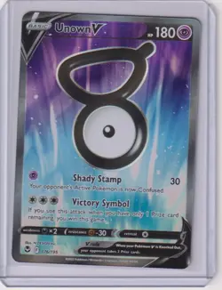 Unown V 176/195 Rare Ultra Silver Tempest Pokemon NM/M - Image 1