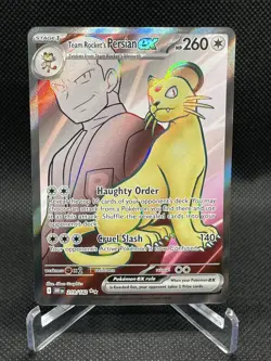 Team Rocket's Persian Pokemon TCG ex 219/182 Sv10: Destined Rivals Holo-NM - Image 1
