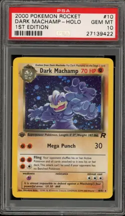 Pokemon Dark Machamp Team Rocket 1st Edition Holo Rare #10 PSA 10 Gem Mint - Image 1