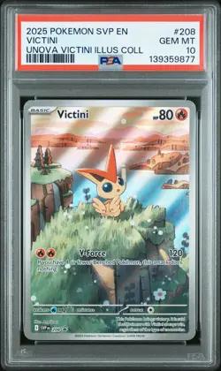 2025 POKEMON SVP EN-SV BLACK STAR PROMO #208 VICTINI PSA 10 - Image 1