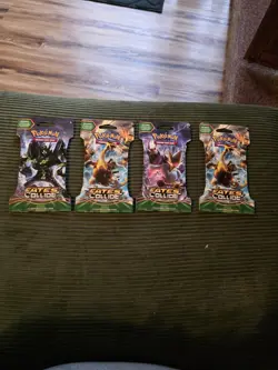 Pokemon Fates Collide Sleeved Booster Pack COMPLETE ART SET - 4 Packs SEALED - Image 1