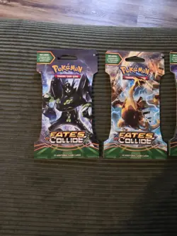 Pokemon Fates Collide Sleeved Booster Pack COMPLETE ART SET - 4 Packs SEALED - Image 2