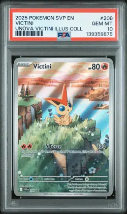 2025 POKEMON SVP EN-SV BLACK STAR PROMO #208 VICTINI PSA 10 - Image 1