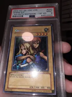 Yu-Gi-Oh! Gemini Elf 1st Edition Secret Rare LON-000 PSA 9 FOIL BLEED - Image 4