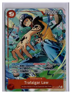 2025 One Piece Trafalgar Law (Alt Art) OP14-009 SR The Azure Sea’s Seven NM - Image 1