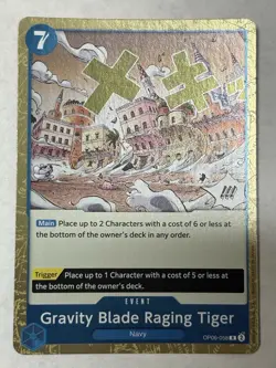 2024 Wings of the Captain Gravity Blade Raging Tiger Event / Blue/Navy #OP06-058 - Image 1