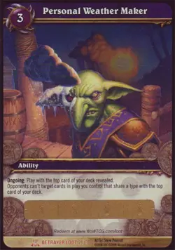 NM-Mint WoW TCG Personal Weather Maker (unscratched loot) Loot Cards World of Wa - Image 1