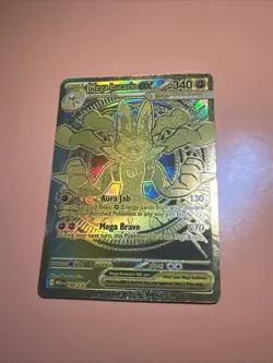 Pokemon Mega Lucario EX TCG Gold Holo Rare Card 188/132 - Image 1