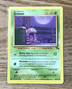Grimer Fossil Set 48/62 Pokemon Card NM/EX - Image 1