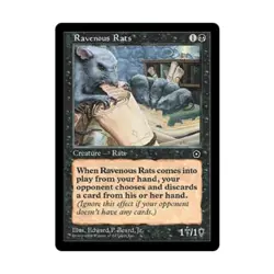 WOTC MtG Portal 2nd Age Ravenous Rats (C) NM - Image 1