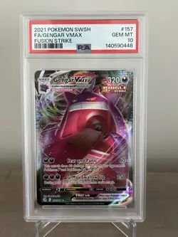 Pokemon Gengar VMAX Holo PSA 10 Gem Mint 157/264 Swsh08: Fusion Strike - Image 1