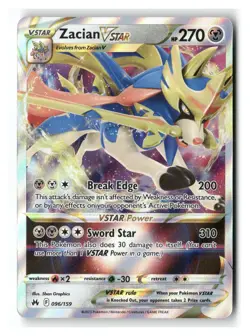 Zacian VSTAR 096/159 Holo Rare VSTAR Crown Zenith Pokemon Near Mint - Image 1
