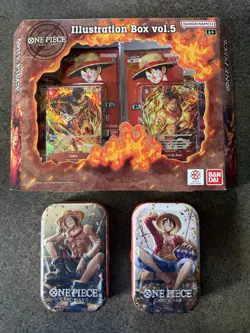 One Piece CCG🏴‍☠Illustration Box Vol 5 + 2 X Vol 2 Mini Tins SEALED Lot of 3 - Image 1