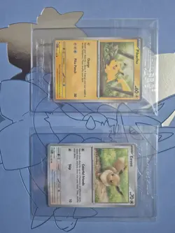 Pikachu Eevee 025/165 133/165 Pokemon Together 151 Poke Post Card Promo Master M - Image 1