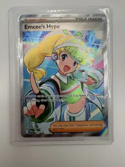 Pokemon Emcee's Hype Destined Rivals Ultra Rare Full Art Holo Card 220/182 - Image 1