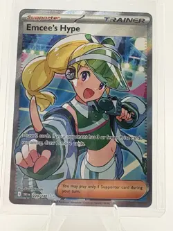 Pokemon Emcee's Hype Destined Rivals Ultra Rare Full Art Holo Card 220/182 - Image 2