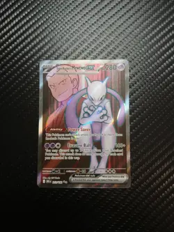 Team Rockets Mewtwo EX Holo Ultra Rare Card 213/182 Sv10: Destined Rivals - Image 1