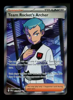 Team Rocket's Archer 223/182 Destined Rivals 2025 Full Art Pokemon Card TCG - Image 1
