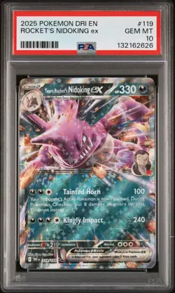 PSA 10 - 2025 POKEMON DRI EN-DESTINED RIVALS 119 ROCKET'S NIDOKING EX | POP 76 - Image 1