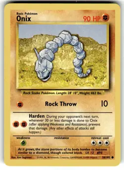 Base Set Pokemon TCG Onix 56/102 Unlimited NM - Image 1