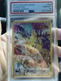 Pokemon Pikachu Full Art Secret Rare Crown Zenith 160/159 Holo PSA 10 - Image 1