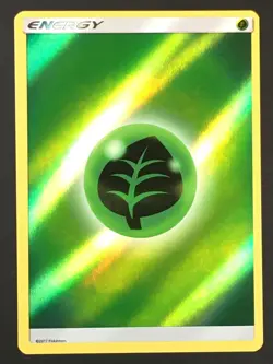 Pokemon TCG Grass Energy Reverse Holo Shining Legends 2017 NM - Image 1