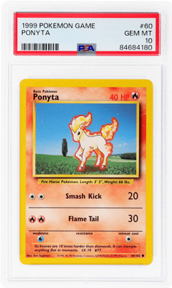 1999 Pokemon Base Set Ponyta #60 PSA 10 - Image 1