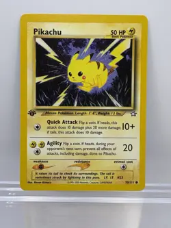 Pokemon TCG Pikachu 70/111 Neo Genesis 1st Edition NM - Image 1