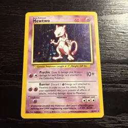Mewtu Mewtwo Holo 10/102, 1st Edition German Base Set, 1999 WOTC Pokemon, LP/NM - Image 1