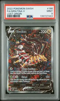2022 POKEMON SWORD & SHIELD LOST ORIGIN #186 FULL ART/GIRATINA V PSA 9 - Image 1