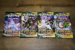 New & Sealed! Pokemon TCG Evolving Skies Complete Art Booster Pack Set of 4 - Image 1