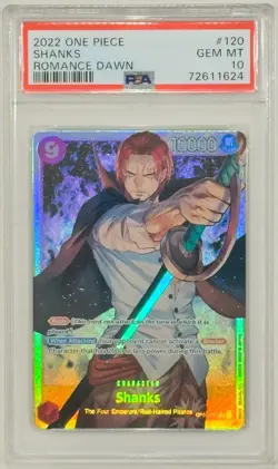 One Piece Romance Dawn Shanks OP01-120 SEC English PSA 10 - Image 1