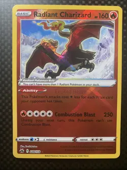 Pokemon TCG Radiant Charizard Crown Zenith Holo Card 020/159 NM Condition - Image 1