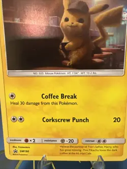 Pokemon TCG Detective Pikachu SM190 Holo Black Star Promo Card NM Condition - Image 3