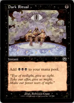 1999 Magic The Gathering Mercadian Masques Dark Ritual #129 Light Play - Image 1