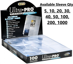 ULTRA PRO PLATINUM 9 POCKET CARD SLEEVES PAGES TRADING CARDS POKEMON MTG AFL NRL - Image 1