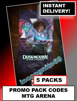 MAGIC MTGA MTG ARENA CODE CARD 5 Promo Pack Booster DUSKMOURN HOUSE HORROR DSK - Image 1