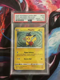 Pokemon 2020 Special Delivery Pikachu #074 Pokemon Center Canada Promo PSA 5 - Image 1
