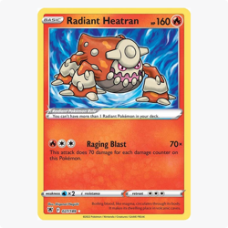 Radiant Heatran 027/189 Astral Radiance Pokemon TCG Radiant Rare - Image 1