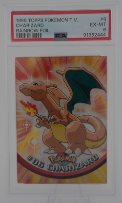 Charizard Rainbow Foil #6 1999 Topps Pokemon TV PSA 6 - Image 1